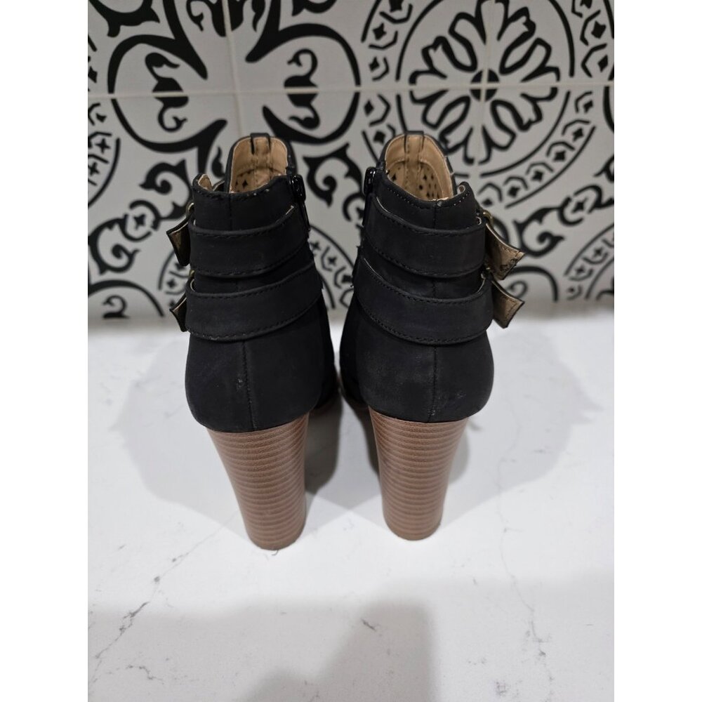 Women's size 7.5 Brash black cut-out peep-toe booties So Cute! - Picture 6 of 6